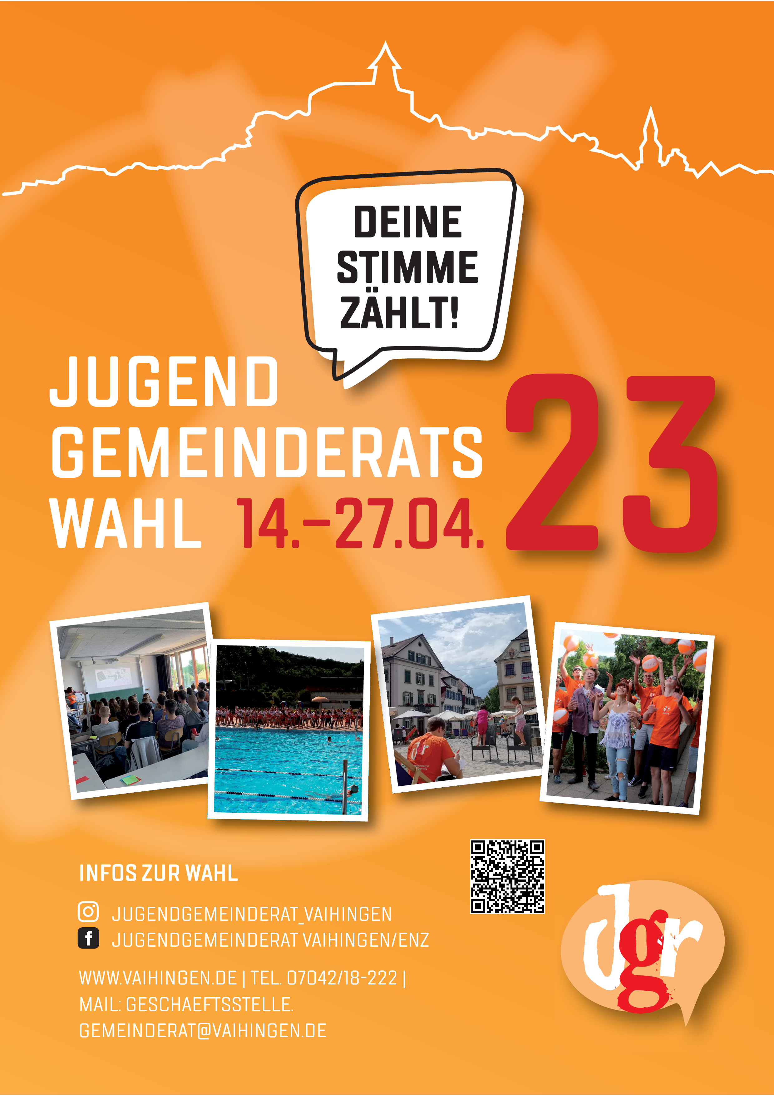 Plakat zur Jugendgemeinderatswahl vom 14. bis 27. April 