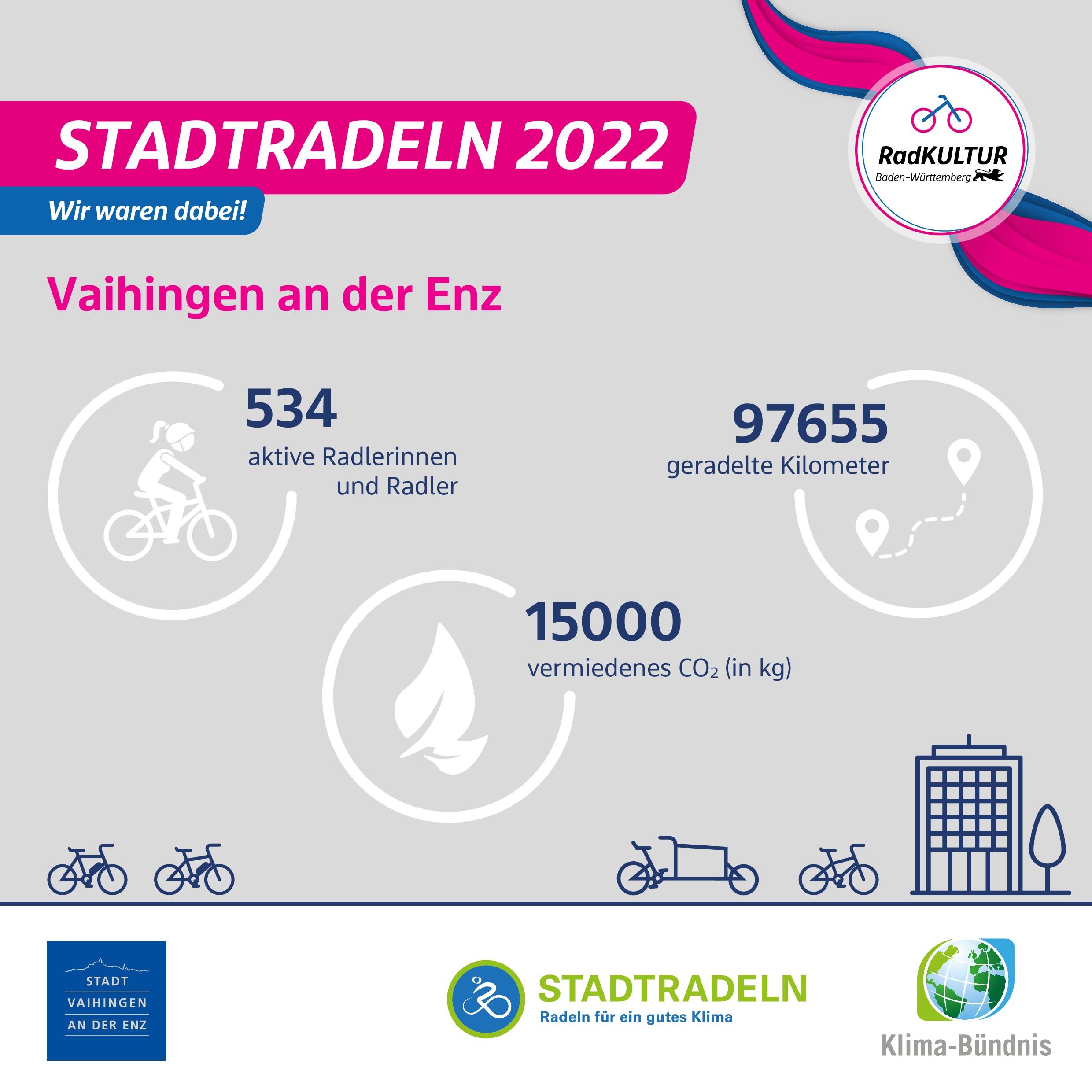 Grafik Auswertung STADTRADELN Vaihingen an der Enz 2022