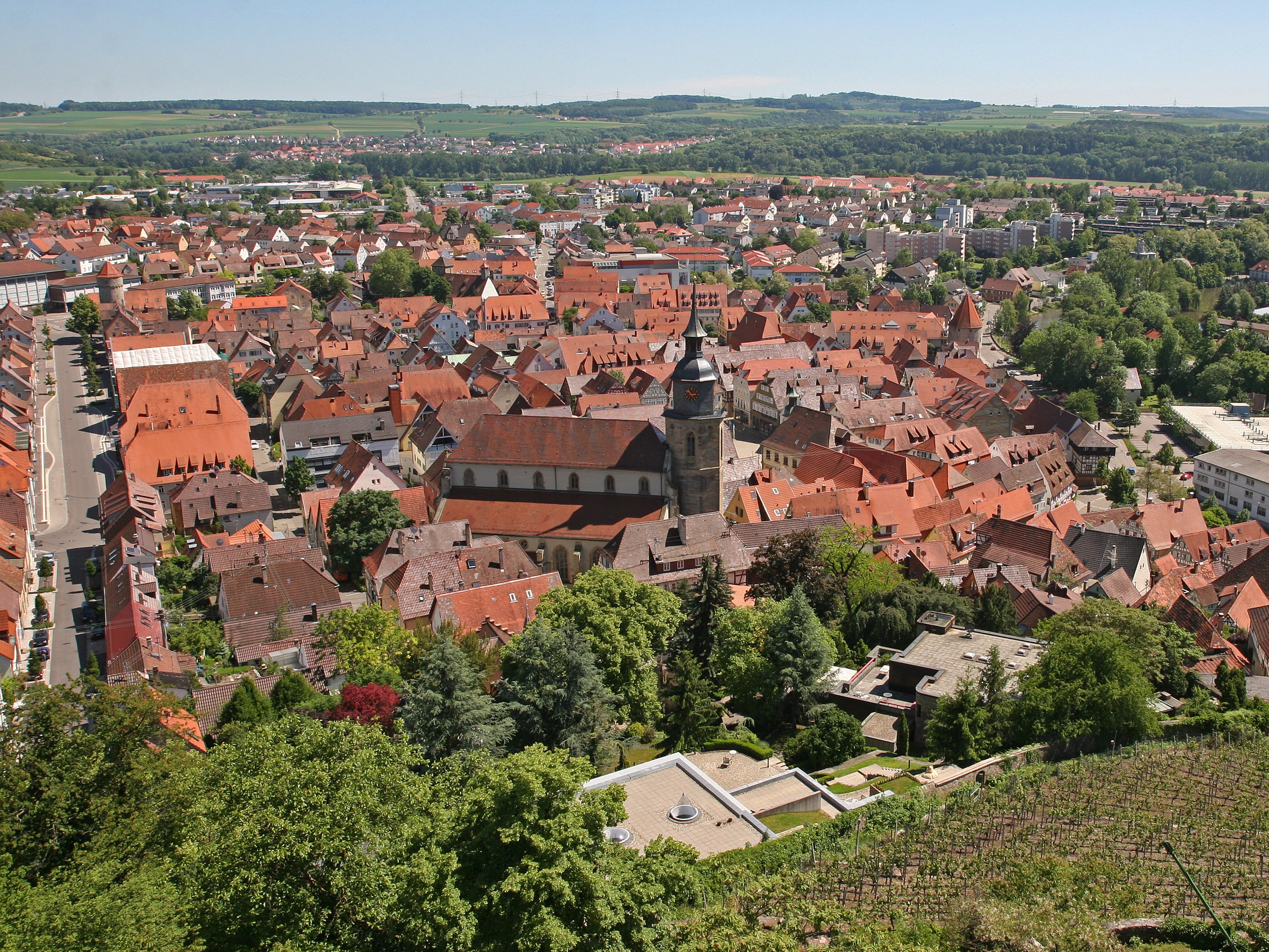 Blick von Schloss Kaltenstein auf den Stadtkern