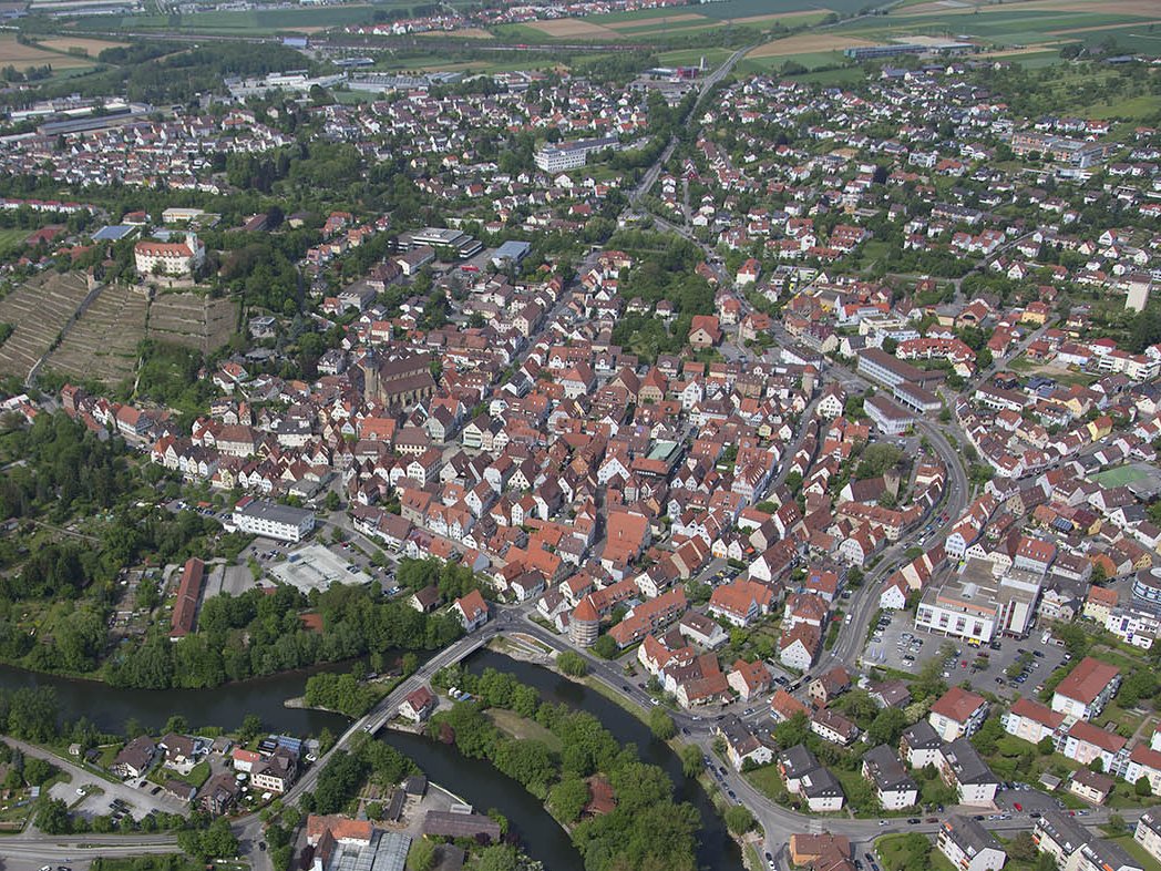 Vaihinger Kernstadt von oben